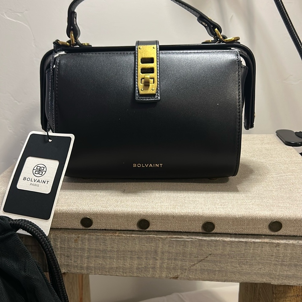 Bolvaint Black Leather Handbag